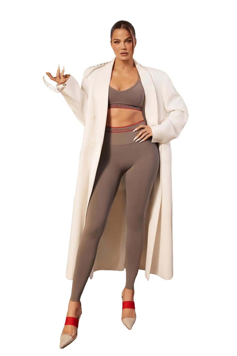 Seamless V-Neck Low Impact Bra, Alternate, color, Desert Shadows/Heated Red