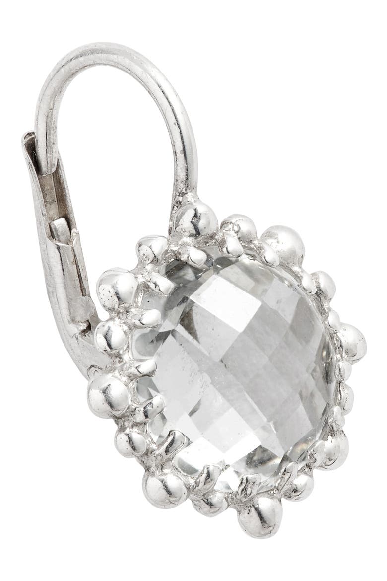 Dew Drop Snowflake White Topaz Drop Earrings, Alternate, color, SILVER