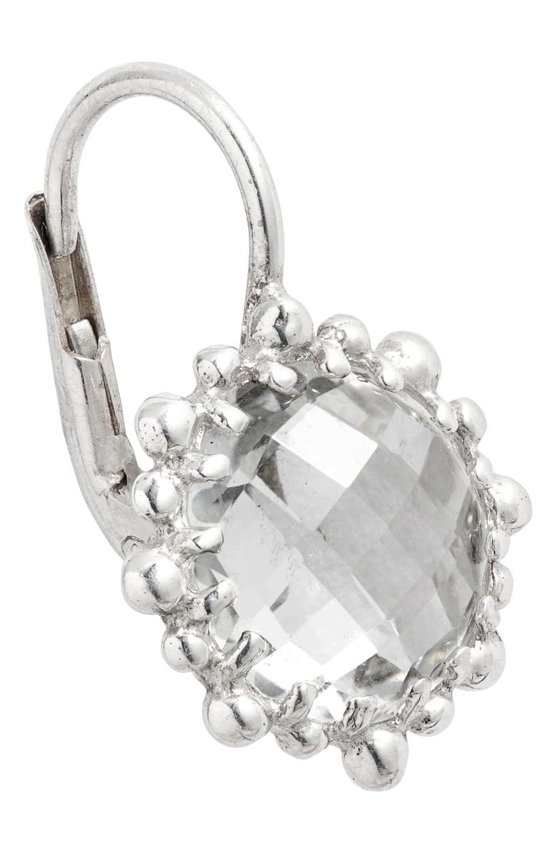 Anzie Dew Drop Snowflake White Topaz Drop Earrings, Alternate, color, Silver