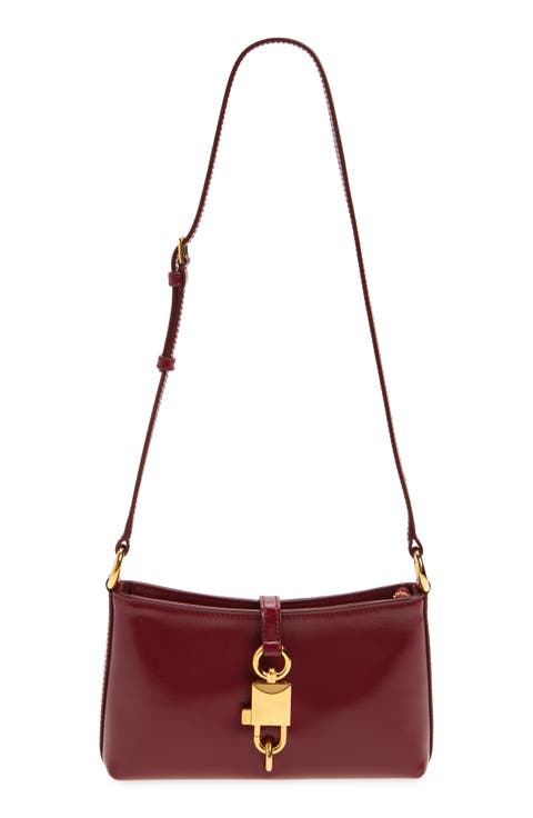 Sicilian Street Lock Leather Shoulder Bag