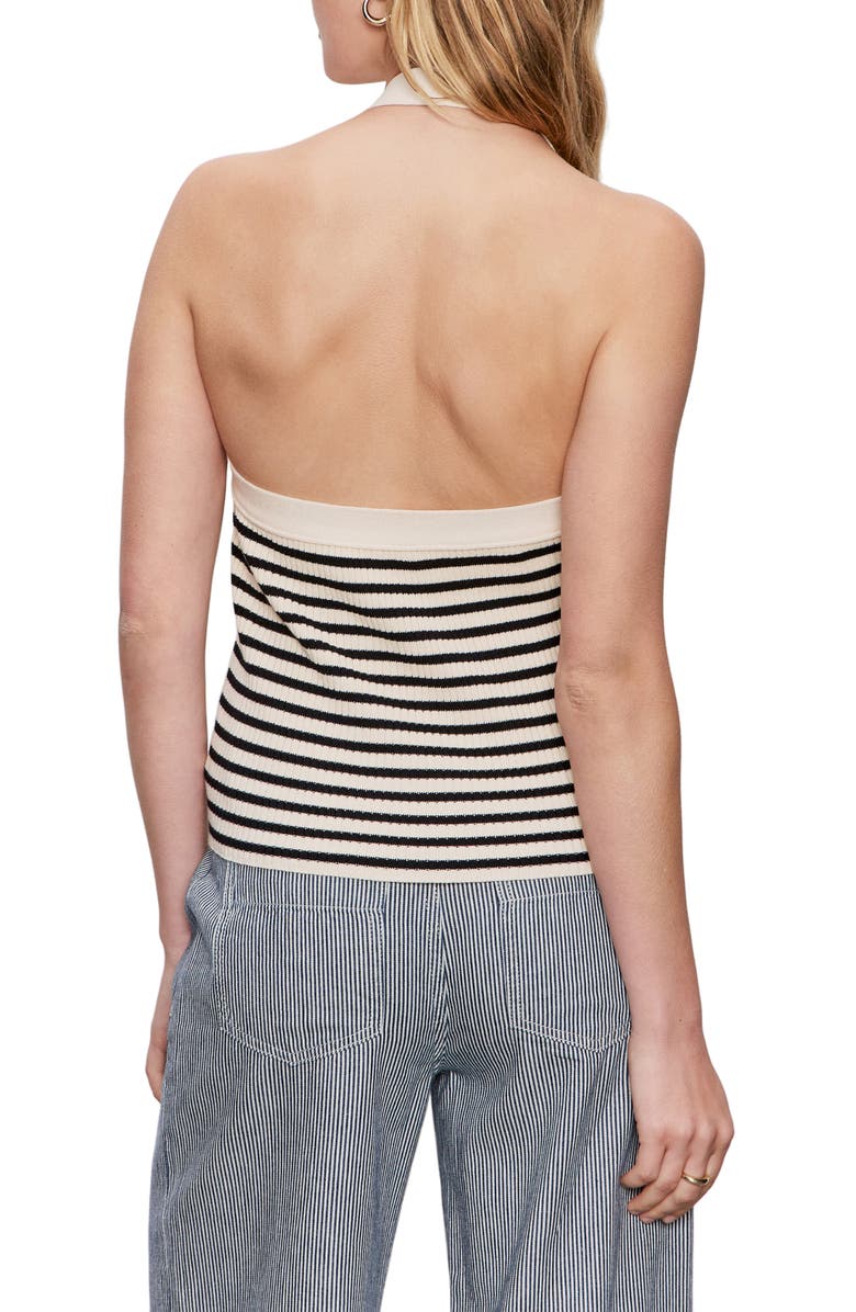 Sanctuary Sunkissed Cotton Halter Sweater, Alternate, color, Black/ Macrame Stripe