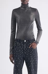 Isabel Marant Étoile Jadia Metallic Turtleneck Top