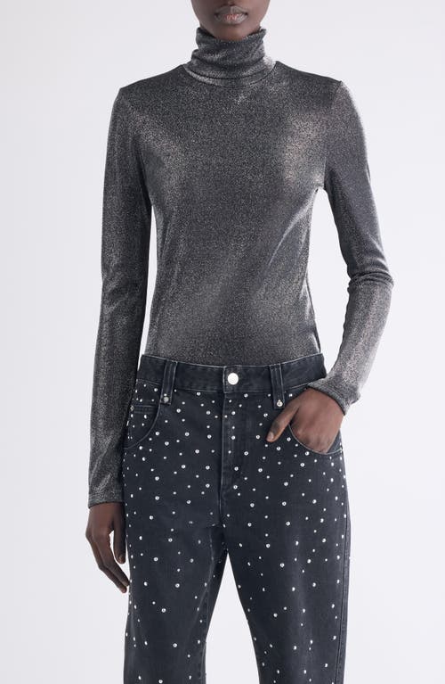 Isabel Marant Étoile Hadia Metallic Turtleneck Top In Gray