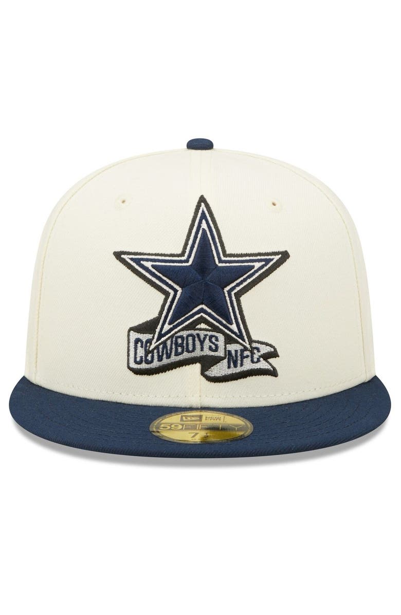 New Era Men's New Era Cream/Navy Dallas Cowboys 2022 Sideline 59FIFTY Fitted Hat, Alternate, color, Cream