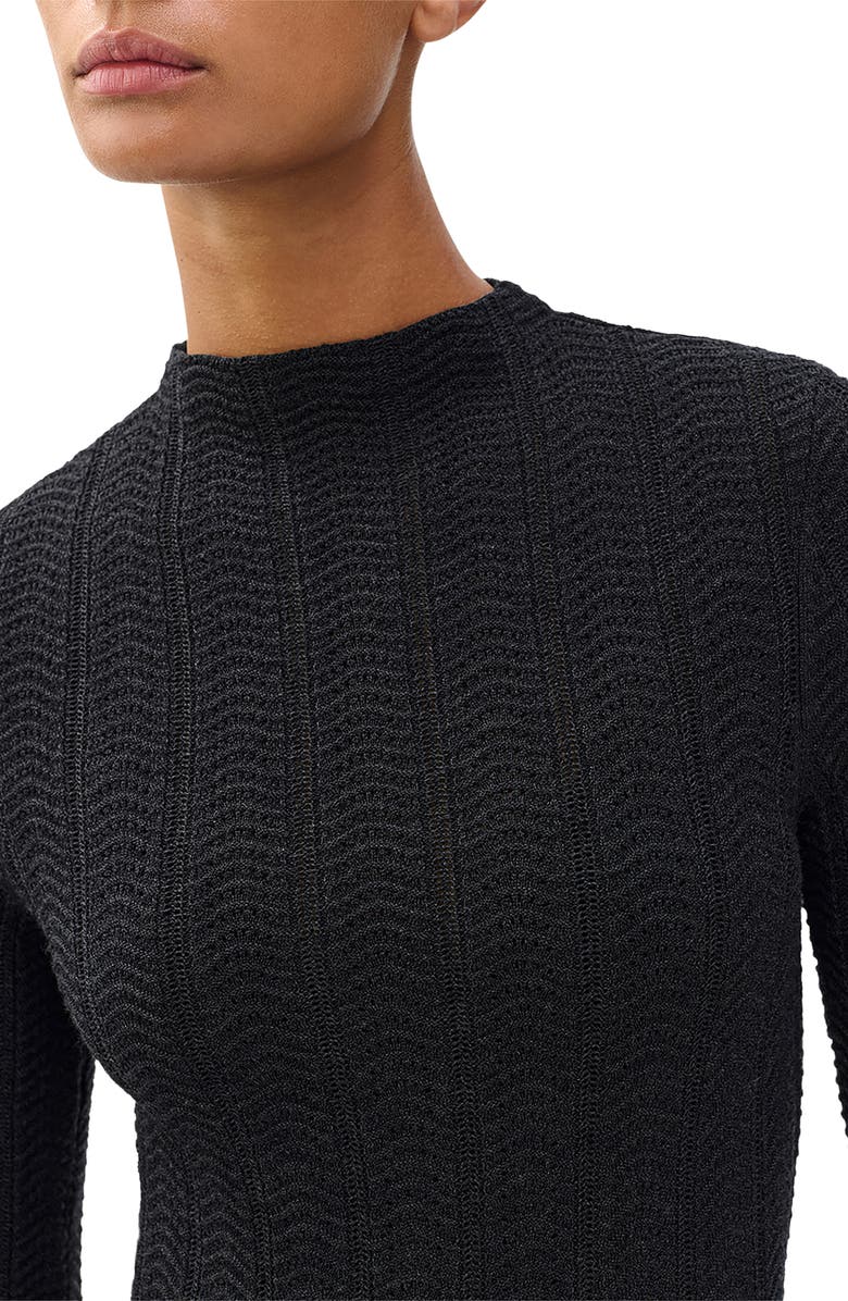 rag & bone Francesca Merino Wool Crop Sweater, Alternate, color, Charcoal