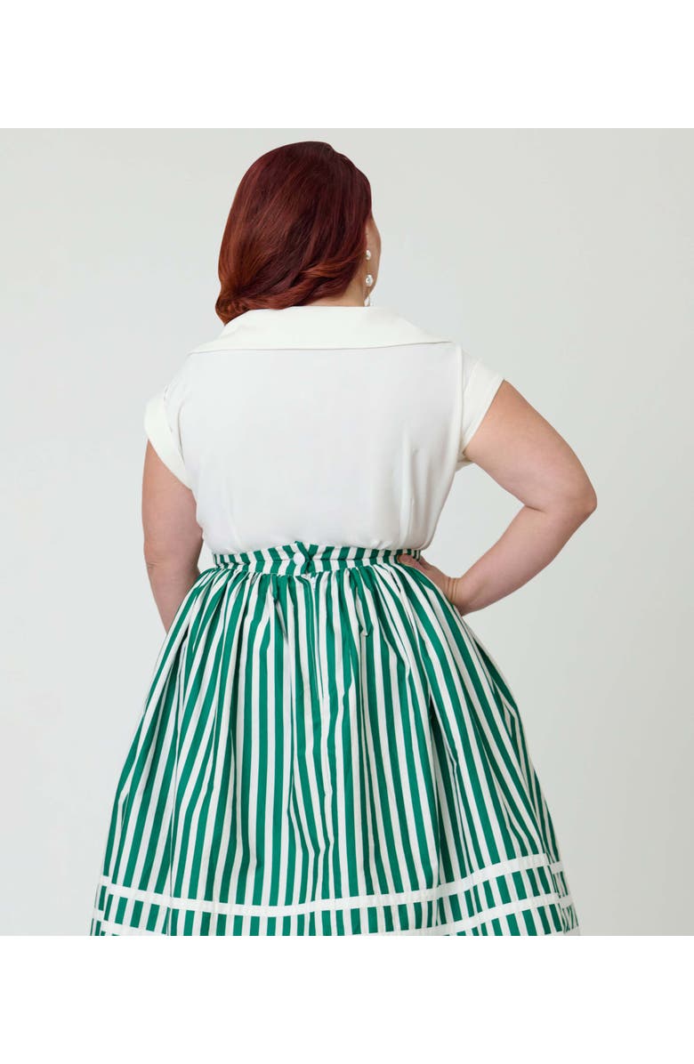 Unique Vintage Plus Size 1960s Twill Sleeveless Blouse, Alternate, color, Solid White