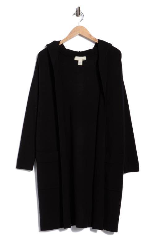 By Design Andrea Hooded Long Cardigan In Black