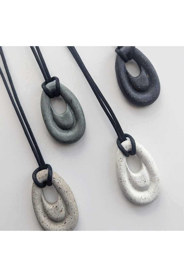 Ripple Concrete Necklace, Alternate, color, Black Terrazzo