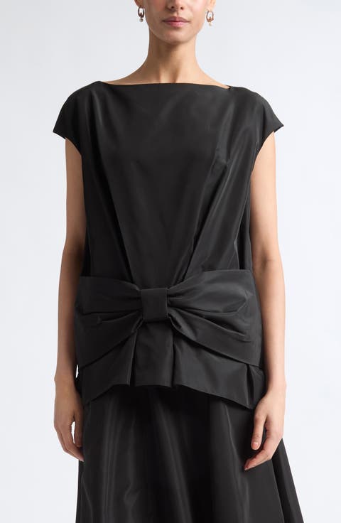 Boxy Bow Detail Satin Top