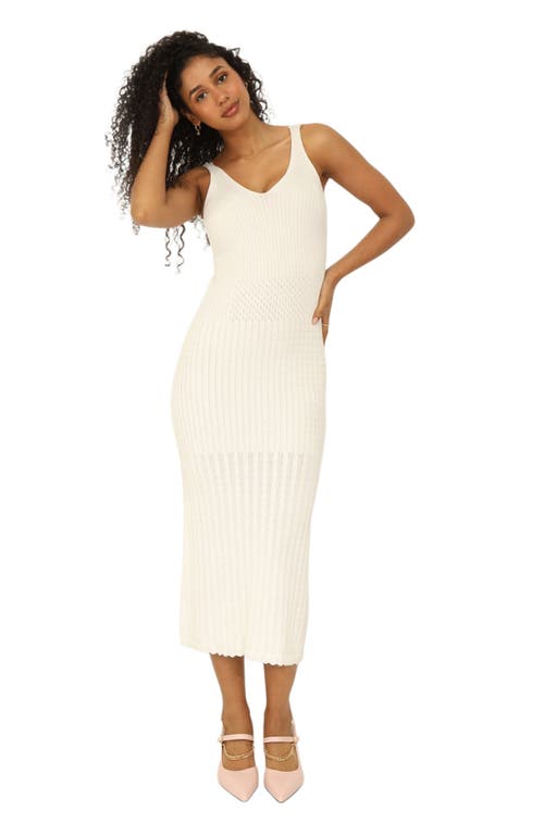 Belle & Bloom Sweet Nothings Midi Knitted Dress In White