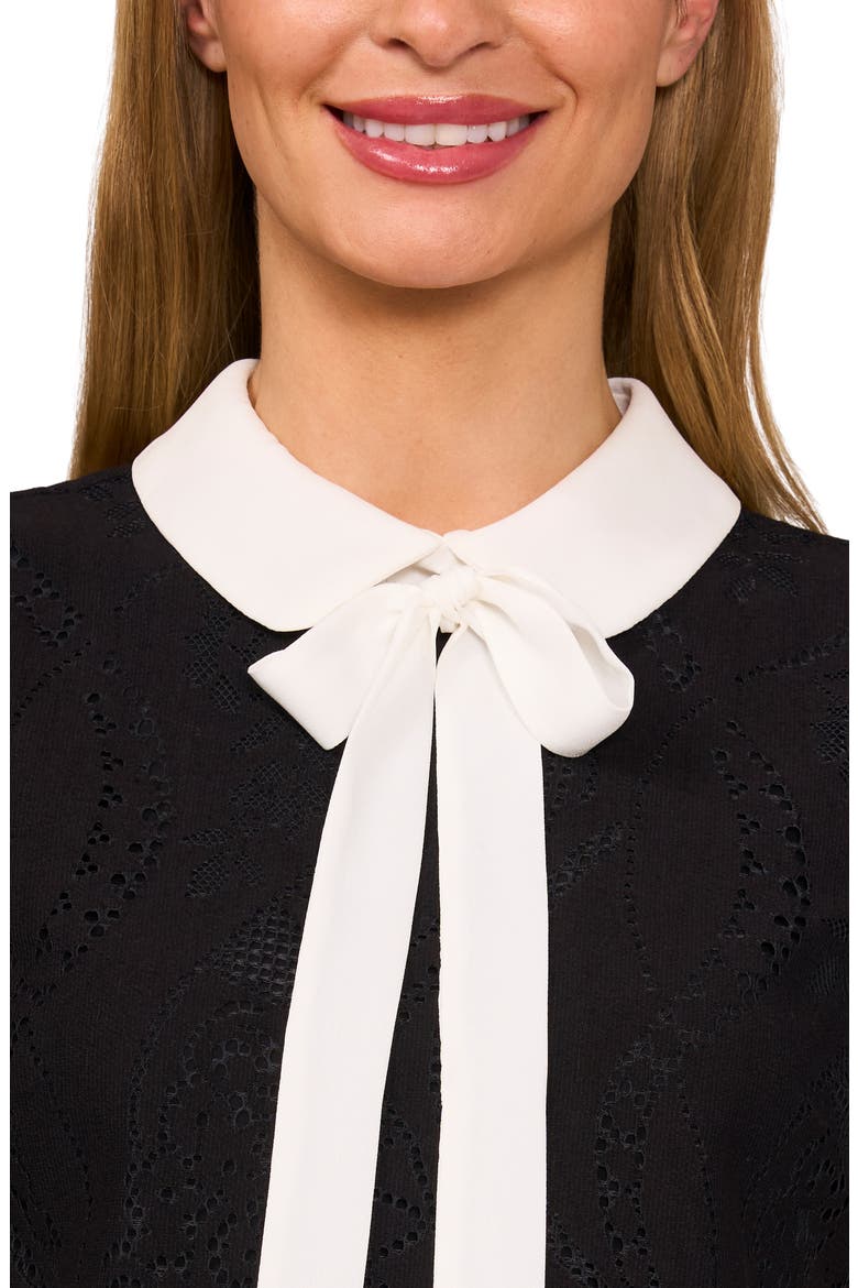 Bow Lace Top, Alternate, color, RICH BLACK