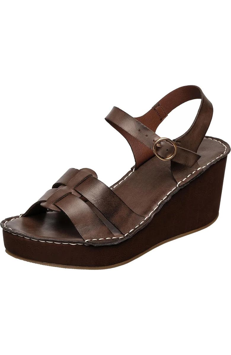 ANTELOPE Saya Platform Wedge Slingback Sandal, Main, color, Coffee