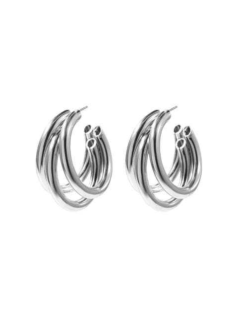 Serenity Triple Hoops Trio Huggie Hoop Earrings