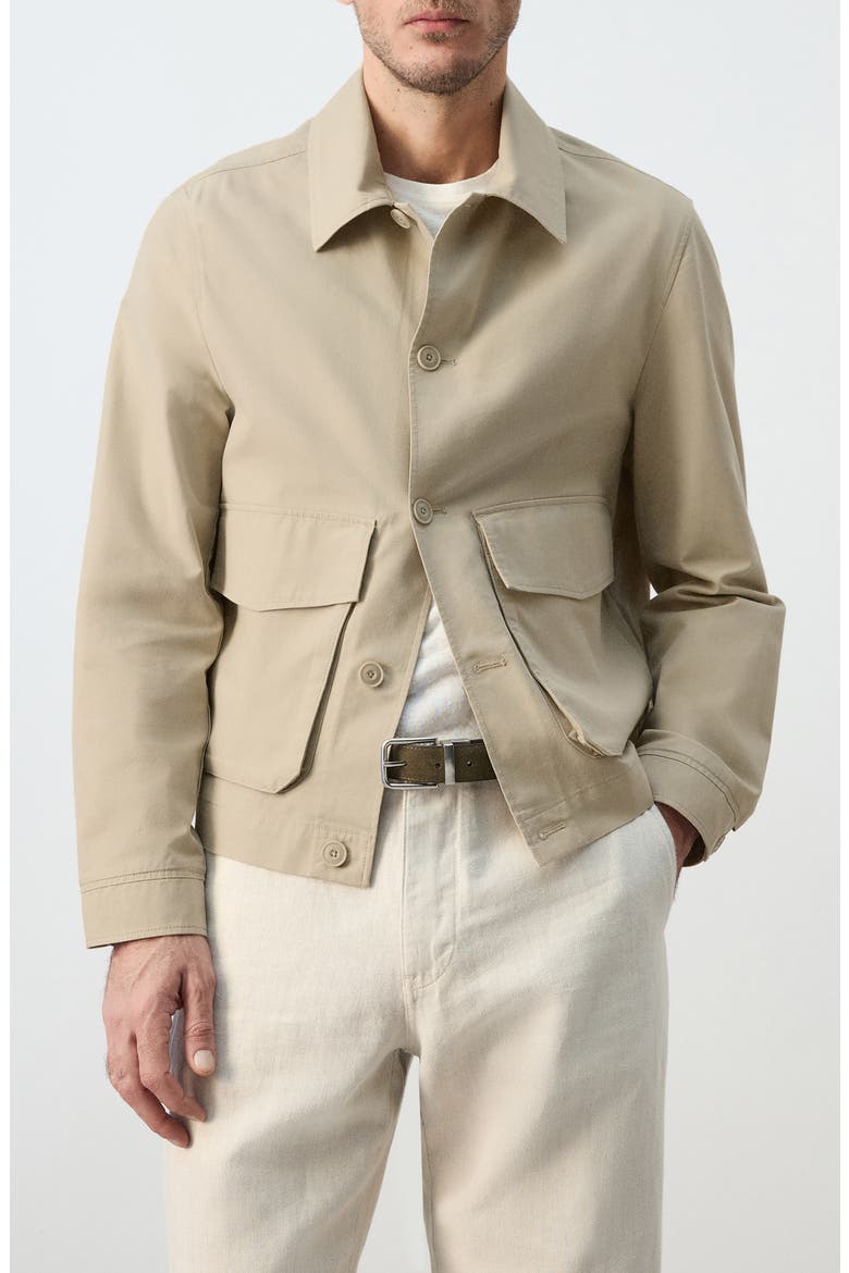 Cotton Blend Jacket, Main, color, BEIGE