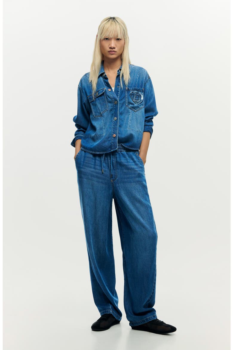 Denim Trucker Jacket, Alternate, color, MEDIUM BLUE