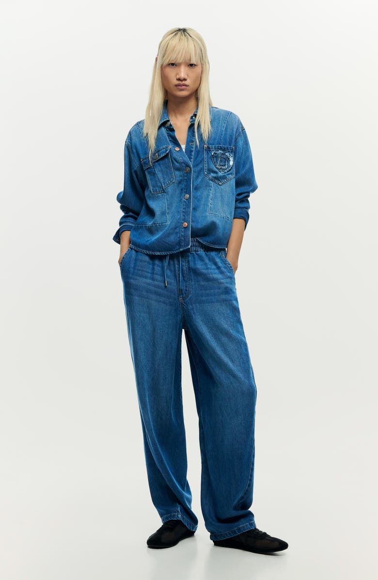 Desigual Denim Trucker Jacket, Alternate, color, Medium Blue