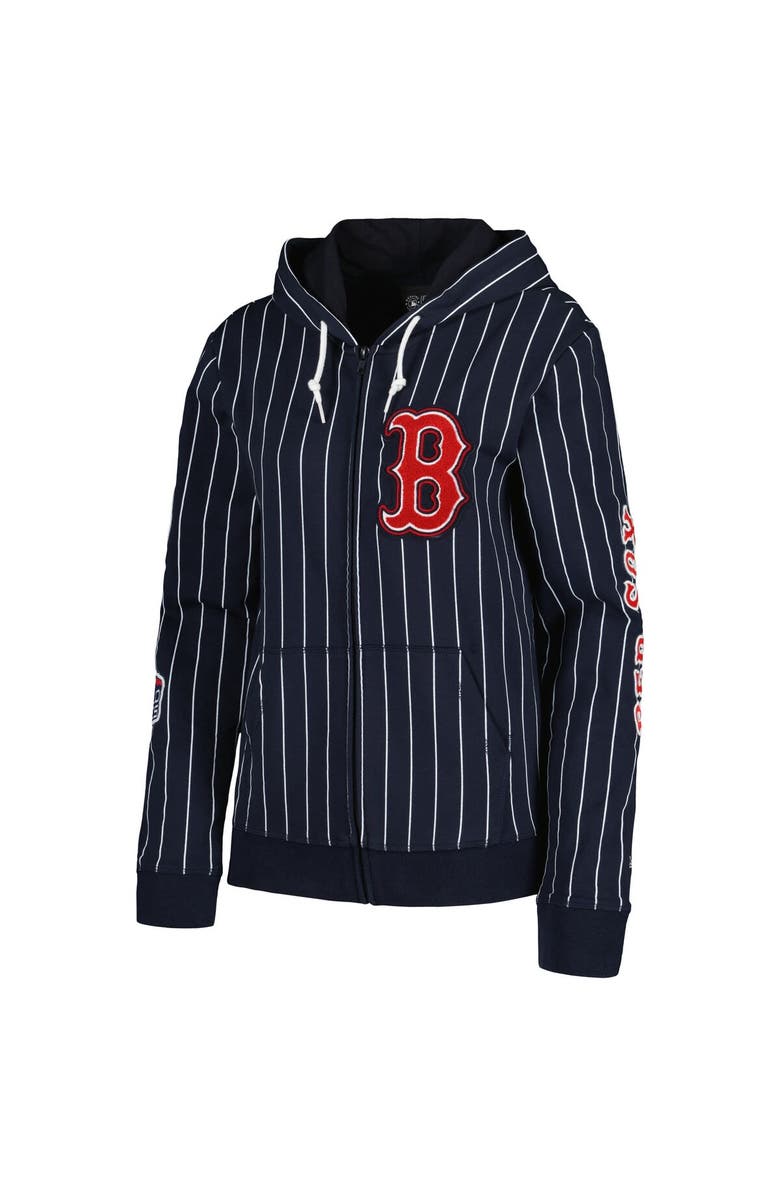 New Era Women's New Era Navy Boston Red Sox Pinstripe Tri-Blend Full-Zip Jacket, Alternate, color, Navy