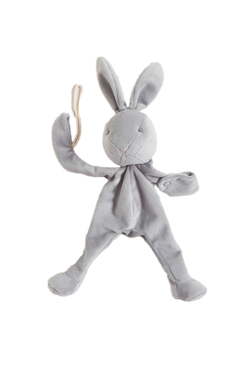 Babycottons Premium Peruvian Pima Cotton Grey Plush Pacifier Holder For Infant, Main, color, 