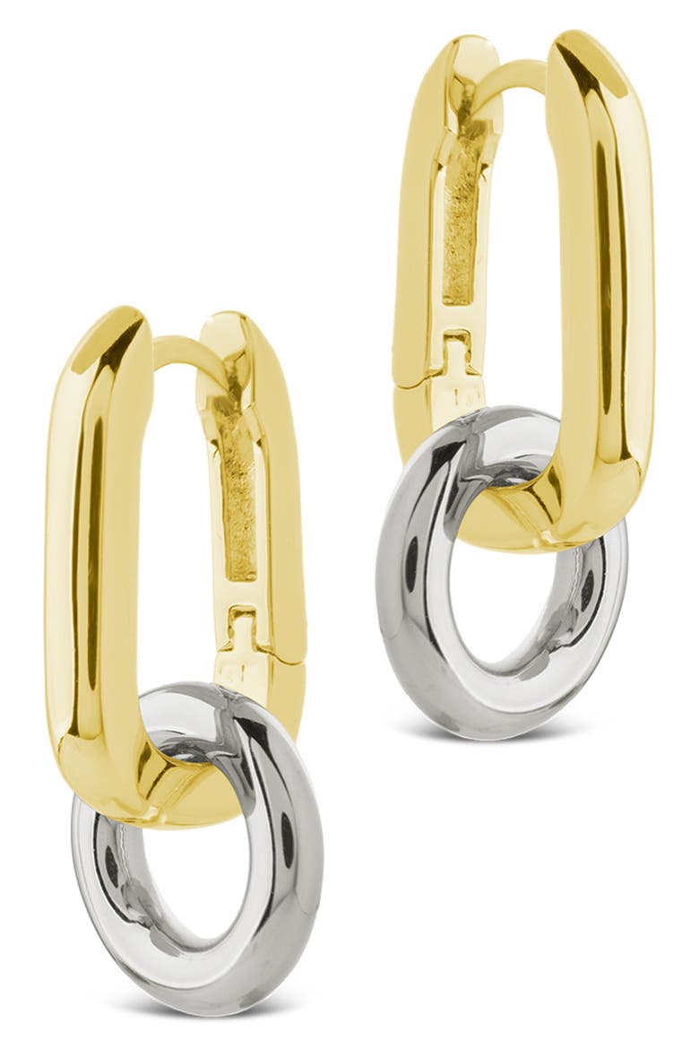 Justyna Mixed Metal Dangle Hoop Earrings, Alternate, color, DUALTONE