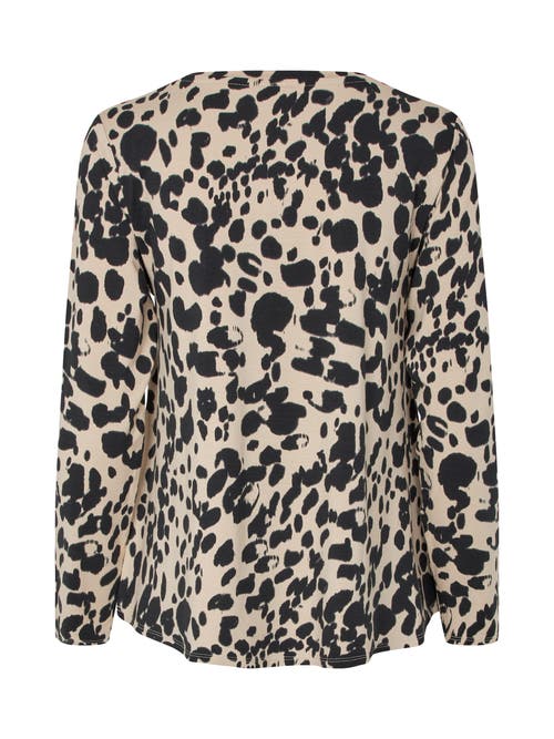 Masai Copenhagen Badisna Long Sleeve Animal Print Blouse In Brown