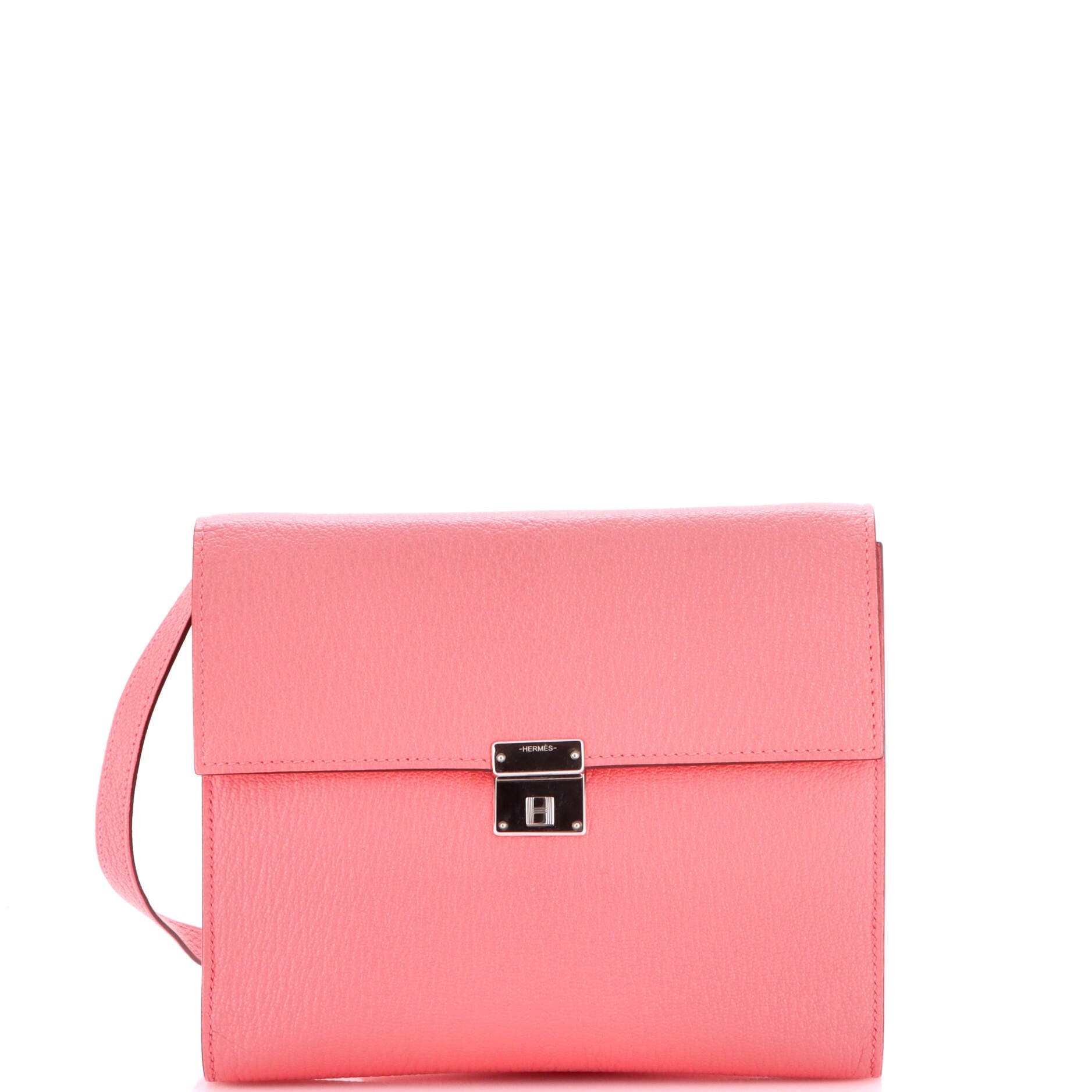 Pre-Owned Hermes Clic Wallet on Strap Chevre Mysore 16, Main, color, Rose D'ete