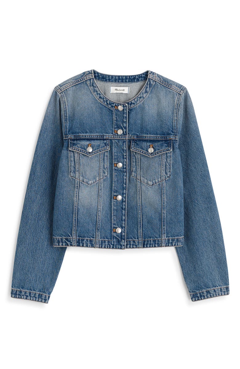 Madewell Cocoon Sleeve Crop Denim Jacket, Alternate, color, Bouvier Wash