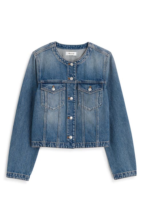 Madewell Denim Cocoon-sleeve Cropped Jacket In Blue
