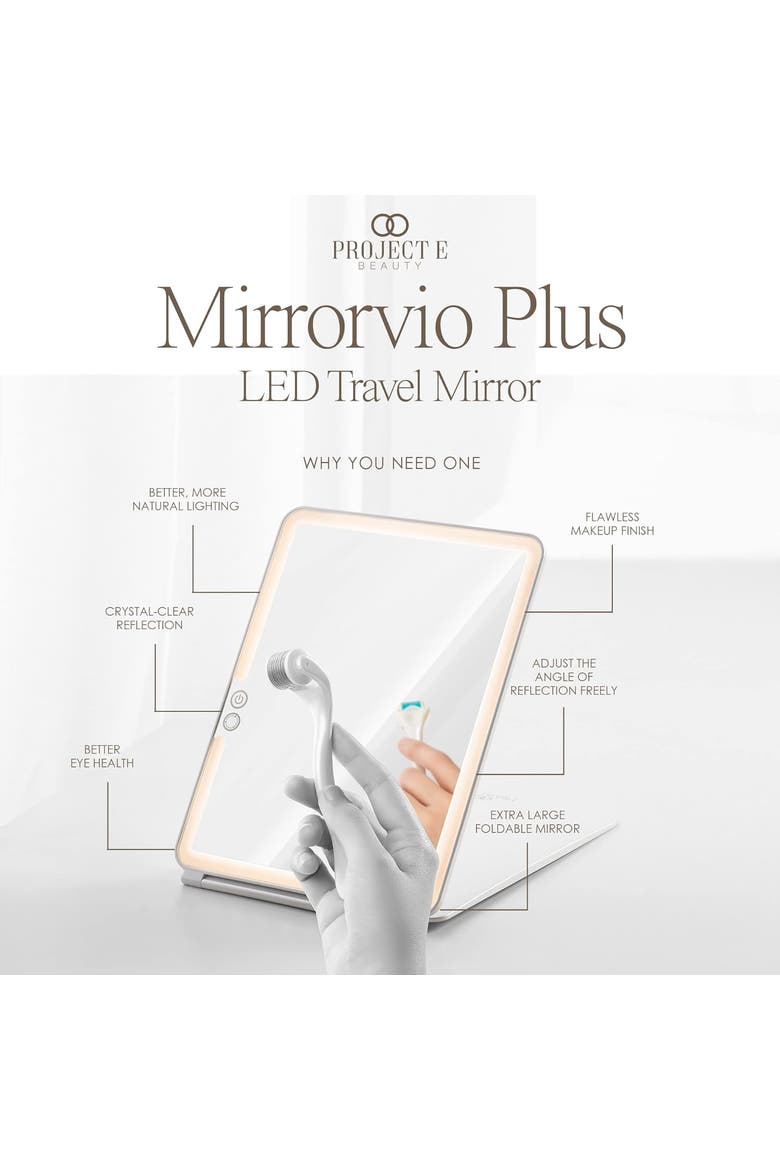 Mirrorvio+ Travel Vanity Mirror, Alternate, color, White