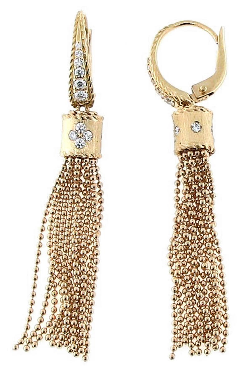 Roberto Coin Princess Diamond Tassel Drop Earrings, Main, color,