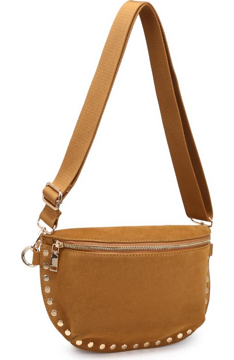 URBAN EXPRESSIONS HANDBAGS Gizelle Suede Crossbody, Alternate, color, Black