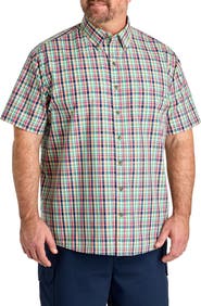 Harbor Bay by DXL Big & Tall Easy-Care Small Plaid Sport Shirt V4