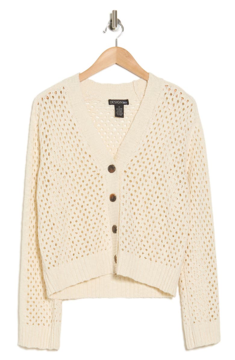 Design History Open Knit Cardigan, Alternate, color,