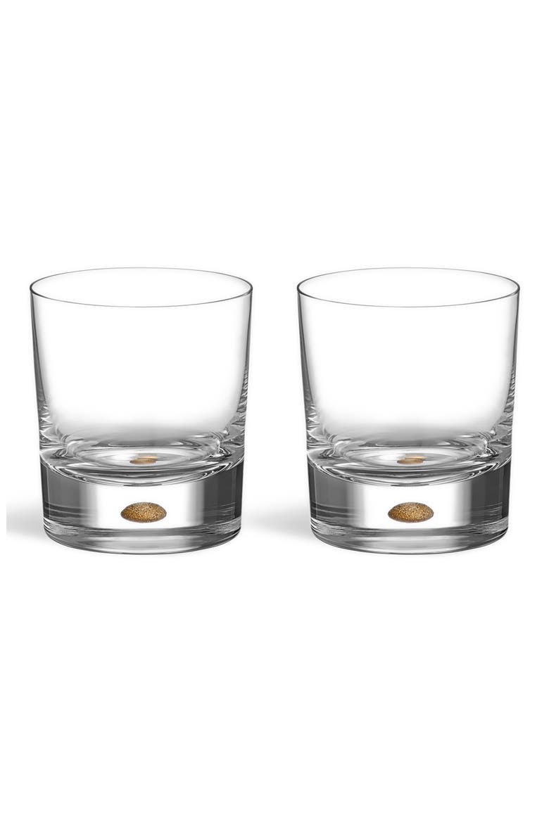 Intermezzo Gold Set of 2 Old Fashioned Glasses, Main, color, GOLD