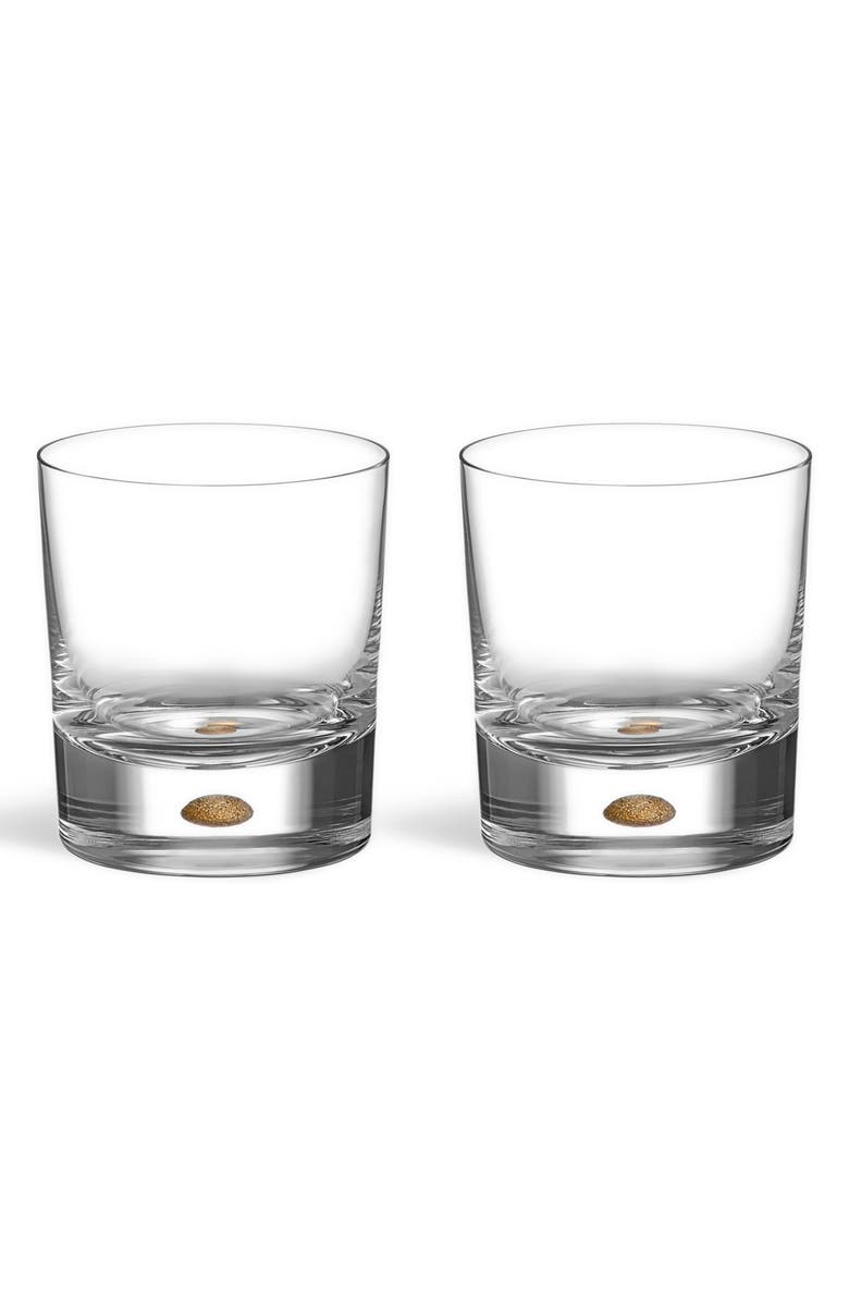 Orrefors Intermezzo Gold Set of 2 Old Fashioned Glasses, Main, color, Gold