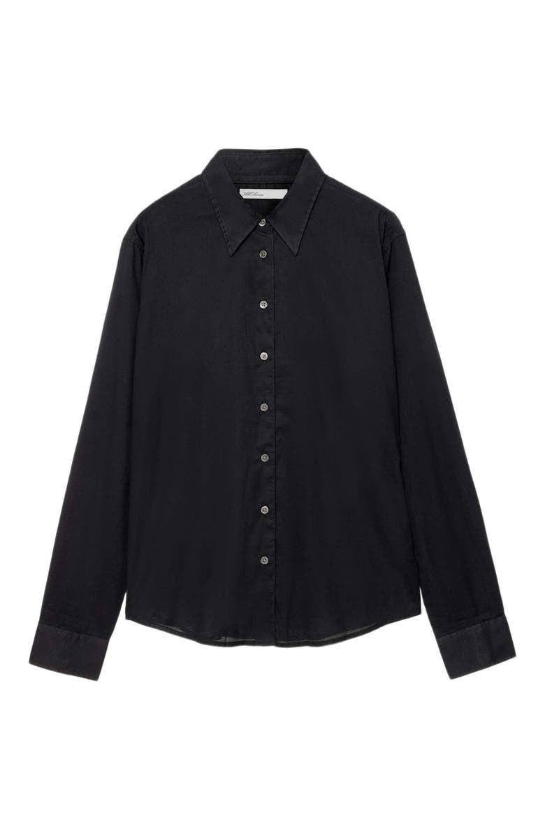 Simone Point Collar Shirt, Alternate, color, BLACK