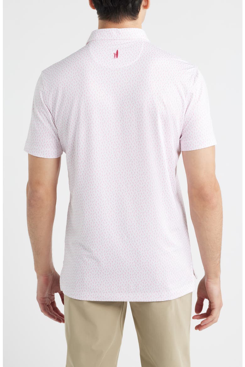 Marina Palm Tree Print Performance Jersey Polo, Alternate, color, PUNCH