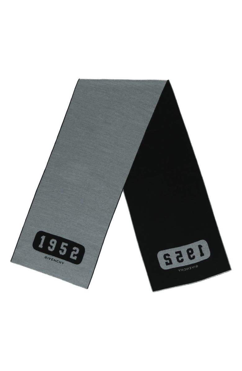 Givenchy College Reversible Muffler Scarf, Alternate, color, Grey