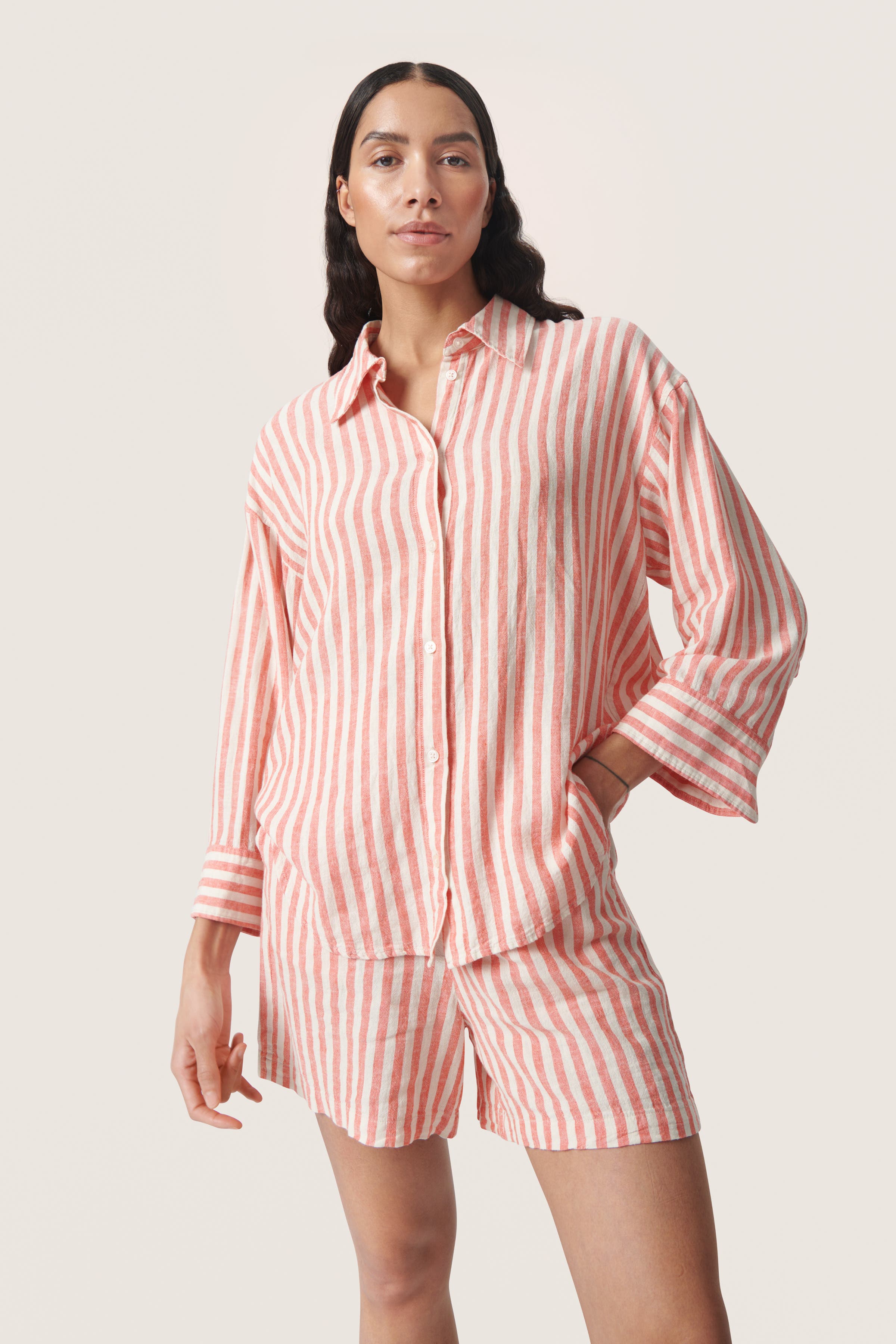 Hot Coral Stripes