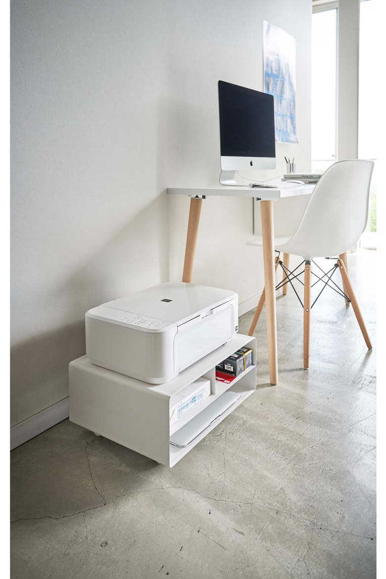 Tower Desktop Printer Stand, Alternate, color, WHITE
