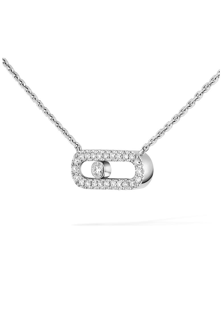 Move Uno Pavé Diamond Pendant Necklace, Alternate, color, WHITE GOLD