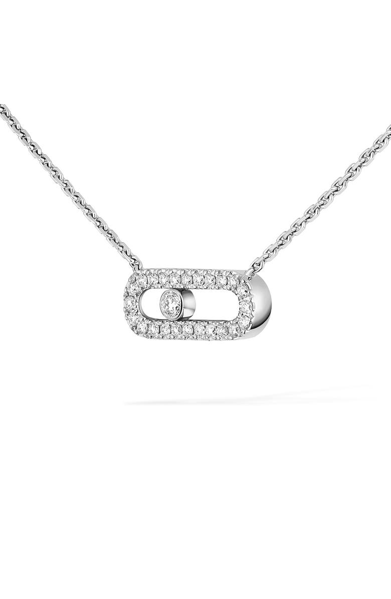 Messika Move Uno Pavé Diamond Pendant Necklace, Alternate, color,