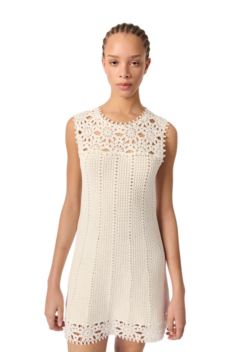 maje Mini crochet dress, Alternate, color, 