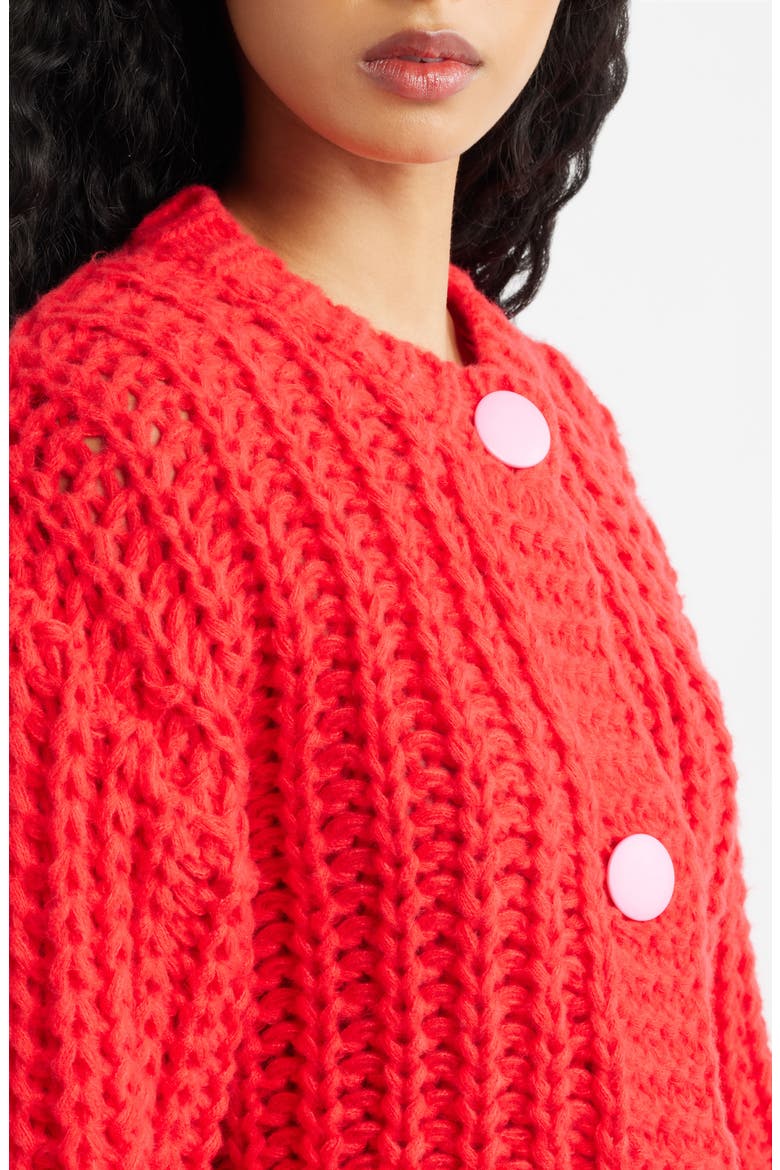You Wish Chunky Cardigan, Alternate, color, RED
