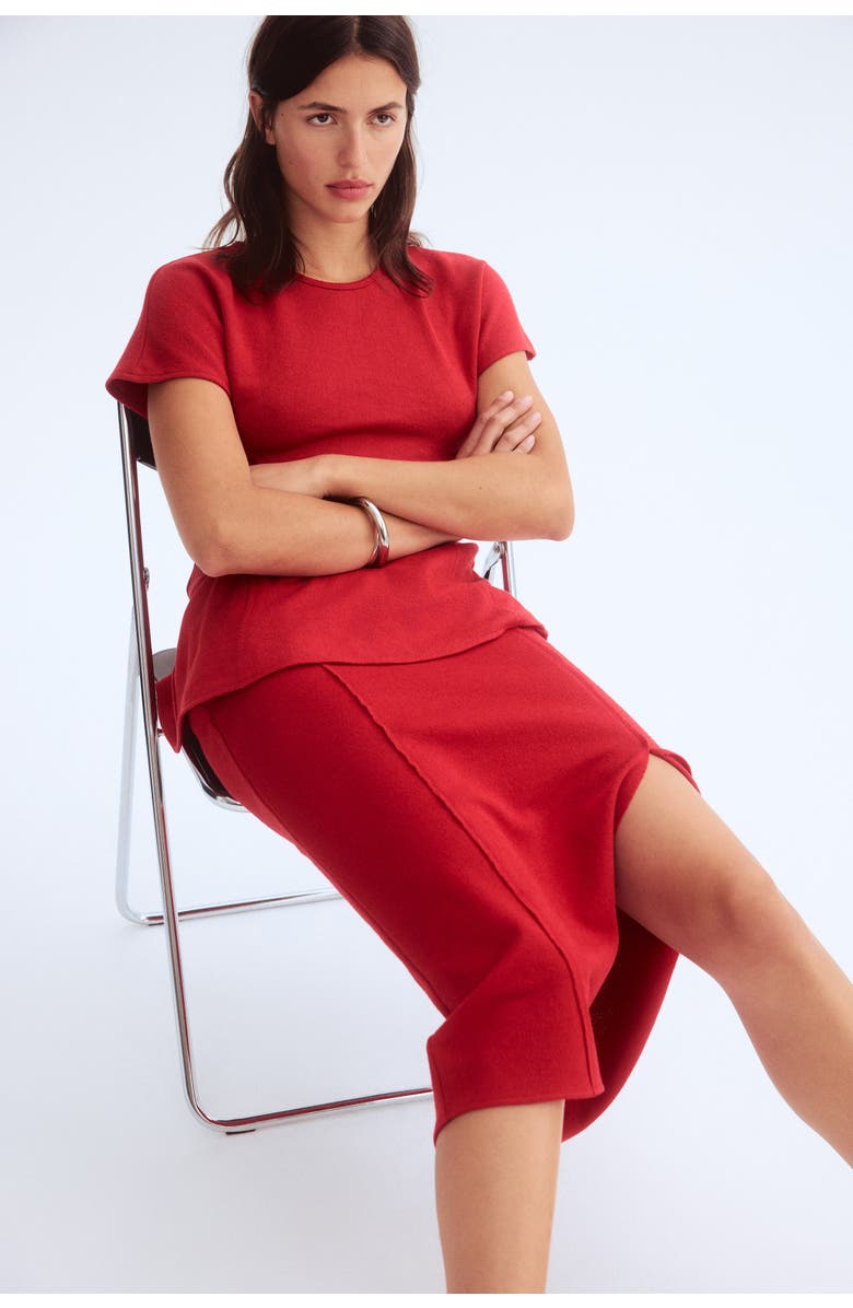 H&M Fine-knit Skirt, Alternate, color, Bright Red