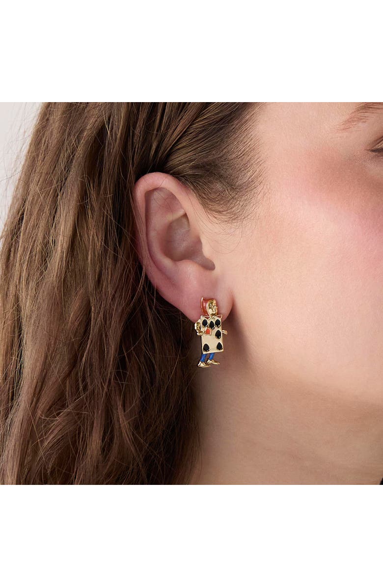 Lele Sadoughi The Nursery Alice Card Soldier Button Earring, Alternate, color, Alice