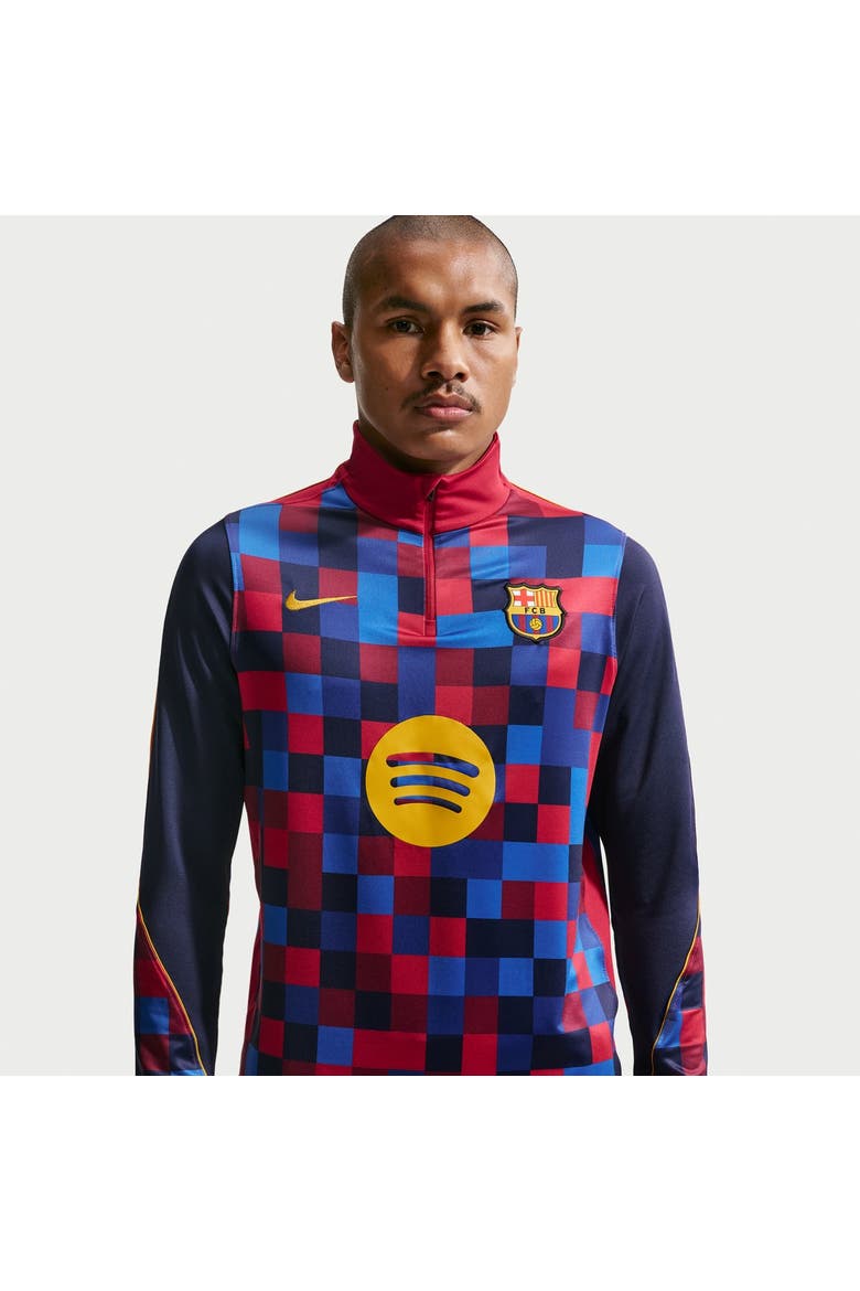 Men's Nike Red Barcelona 2026/27 Strike Drill Quarter-Zip Long Sleeve Top, Alternate, color, Red
