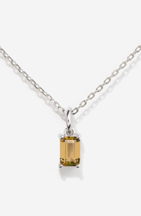 Silver Birthstone Necklace