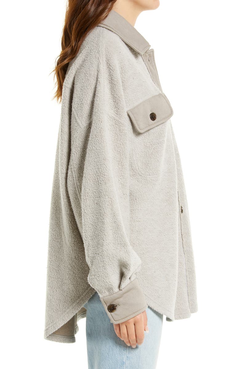 Treasure & Bond Mixed Media Seam Cotton Blend Shirt Jacket, Alternate, color,