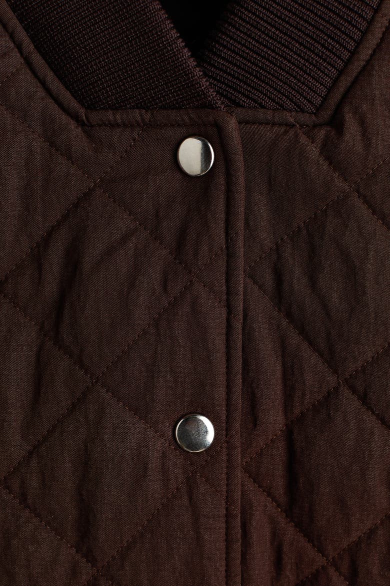 Quilted Bomber Jacket, Alternate, color, Dark brown