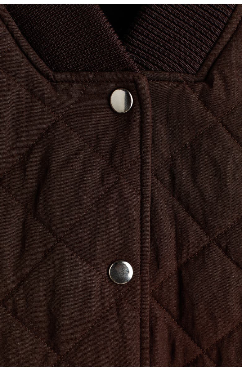 H&M Quilted Bomber Jacket, Alternate, color, Dark Brown